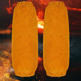 Maxbell Leather Welding Sleeves Elastic Cuffs Arm Protection Covers for Metalworking Yellow