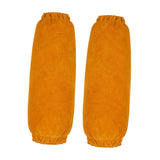 Maxbell Leather Welding Sleeves Elastic Cuffs Arm Protection Covers for Metalworking Yellow