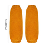 Maxbell Leather Welding Sleeves Elastic Cuffs Arm Protection Covers for Metalworking Yellow