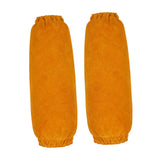 Maxbell Leather Welding Sleeves Elastic Cuffs Arm Protection Covers for Metalworking Yellow