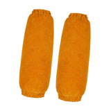 Maxbell Leather Welding Sleeves Elastic Cuffs Arm Protection Covers for Metalworking Yellow