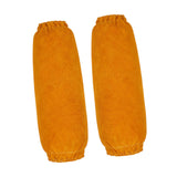 Maxbell Leather Welding Sleeves Elastic Cuffs Arm Protection Covers for Metalworking Yellow