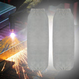 Maxbell Leather Welding Sleeves Elastic Cuffs Arm Protection Covers for Metalworking Gray
