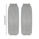 Maxbell Leather Welding Sleeves Elastic Cuffs Arm Protection Covers for Metalworking Gray