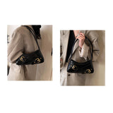 Maxbell Women Shoulder Bag Pouch Large Capacity Purse for Commuting Shopping Holiday Black