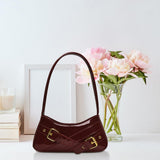 Maxbell Women Shoulder Bag Pouch Large Capacity Purse for Commuting Shopping Holiday Red