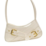 Maxbell Women Shoulder Bag Pouch Large Capacity Purse for Commuting Shopping Holiday White