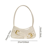 Maxbell Women Shoulder Bag Pouch Large Capacity Purse for Commuting Shopping Holiday White