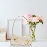Maxbell Women Shoulder Bag Pouch Large Capacity Purse for Commuting Shopping Holiday White