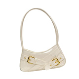 Maxbell Women Shoulder Bag Pouch Large Capacity Purse for Commuting Shopping Holiday White