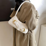 Maxbell Women Shoulder Bag Pouch Large Capacity Purse for Commuting Shopping Holiday White