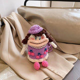 Maxbell Knit Doll Crossbody Bag Cute Handmade Crochet Shoulder Purse for Women Girls