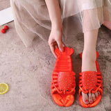 Maxbell Lobster Slippers for Men Women Kids Funny Animal Shoes for Beach Indoor Pool Red Color 24 25