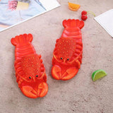 Maxbell Lobster Slippers for Men Women Kids Funny Animal Shoes for Beach Indoor Pool Red Color 24 25