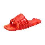 Maxbell Lobster Slippers for Men Women Kids Funny Animal Shoes for Beach Indoor Pool Red Color 24 25