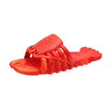 Maxbell Lobster Slippers for Men Women Kids Funny Animal Shoes for Beach Indoor Pool Red Color 24 25
