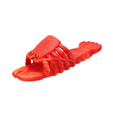 Maxbell Lobster Slippers for Men Women Kids Funny Animal Shoes for Beach Indoor Pool Red Color 24 25