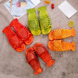 Maxbell Lobster Slippers for Men Women Kids Funny Animal Shoes for Beach Indoor Pool Red Color 24 25