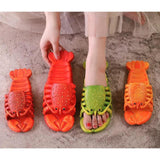 Maxbell Lobster Slippers for Men Women Kids Funny Animal Shoes for Beach Indoor Pool Red Color 24 25