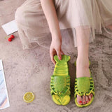 Maxbell Lobster Slippers for Men Women Kids Funny Animal Shoes for Beach Indoor Pool Green 40 41