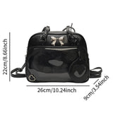 Maxbell Ita Bag PU Leather Women Backpack for Anime Dolls Display Shopping Halloween Black