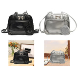 Maxbell Ita Bag PU Leather Women Backpack for Anime Dolls Display Shopping Halloween Black