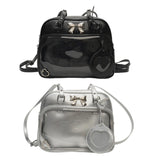 Maxbell Ita Bag PU Leather Women Backpack for Anime Dolls Display Shopping Halloween Black