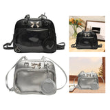 Maxbell Ita Bag PU Leather Women Backpack for Anime Dolls Display Shopping Halloween Black