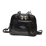 Maxbell Ita Bag PU Leather Women Backpack for Anime Dolls Display Shopping Halloween Black