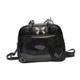 Maxbell Ita Bag PU Leather Women Backpack for Anime Dolls Display Shopping Halloween Black
