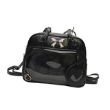 Maxbell Ita Bag PU Leather Women Backpack for Anime Dolls Display Shopping Halloween Black