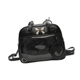 Maxbell Ita Bag PU Leather Women Backpack for Anime Dolls Display Shopping Halloween Black
