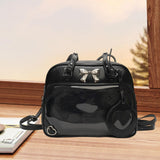 Maxbell Ita Bag PU Leather Women Backpack for Anime Dolls Display Shopping Halloween Black