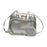 Maxbell Ita Bag PU Leather Women Backpack for Anime Dolls Display Shopping Halloween Silver