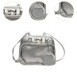 Maxbell Ita Bag PU Leather Women Backpack for Anime Dolls Display Shopping Halloween Silver