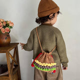 Maxbell Crochet Shoulder Bag Birthday Gift Cartoon for Women Cute Hamburger Yarn Bag Large