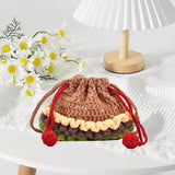 Maxbell Crochet Shoulder Bag Birthday Gift Cartoon for Women Cute Hamburger Yarn Bag Large