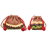 Maxbell Crochet Shoulder Bag Birthday Gift Cartoon for Women Cute Hamburger Yarn Bag Large