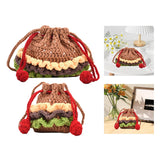 Maxbell Crochet Shoulder Bag Birthday Gift Cartoon for Women Cute Hamburger Yarn Bag Large