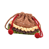 Maxbell Crochet Shoulder Bag Birthday Gift Cartoon for Women Cute Hamburger Yarn Bag Large