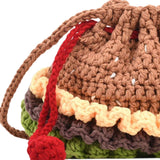 Maxbell Crochet Shoulder Bag Birthday Gift Cartoon for Women Cute Hamburger Yarn Bag Large