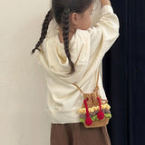 Maxbell Crochet Shoulder Bag Birthday Gift Cartoon for Women Cute Hamburger Yarn Bag Small