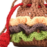 Maxbell Crochet Shoulder Bag Birthday Gift Cartoon for Women Cute Hamburger Yarn Bag Small