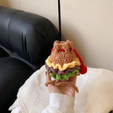 Maxbell Crochet Shoulder Bag Birthday Gift Cartoon for Women Cute Hamburger Yarn Bag Small