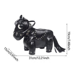 Maxbell Horse Shape Crossbody Bag PU Leather Casual Handbag for Work Shopping Travel Black