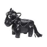 Maxbell Horse Shape Crossbody Bag PU Leather Casual Handbag for Work Shopping Travel Black