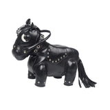 Maxbell Horse Shape Crossbody Bag PU Leather Casual Handbag for Work Shopping Travel Black