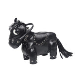 Maxbell Horse Shape Crossbody Bag PU Leather Casual Handbag for Work Shopping Travel Black