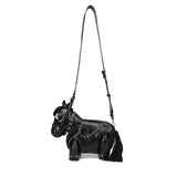 Maxbell Horse Shape Crossbody Bag PU Leather Casual Handbag for Work Shopping Travel Black