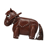 Maxbell Horse Shape Crossbody Bag PU Leather Casual Handbag for Work Shopping Travel Brown